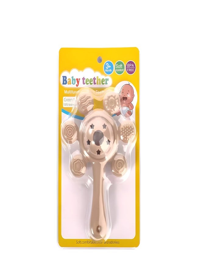 CUTEABLY خشخيشة تسنين للأطفال من كيوتابي، جونجونا، ألعاب تغذية الأطفال (رمادي) - Image 5